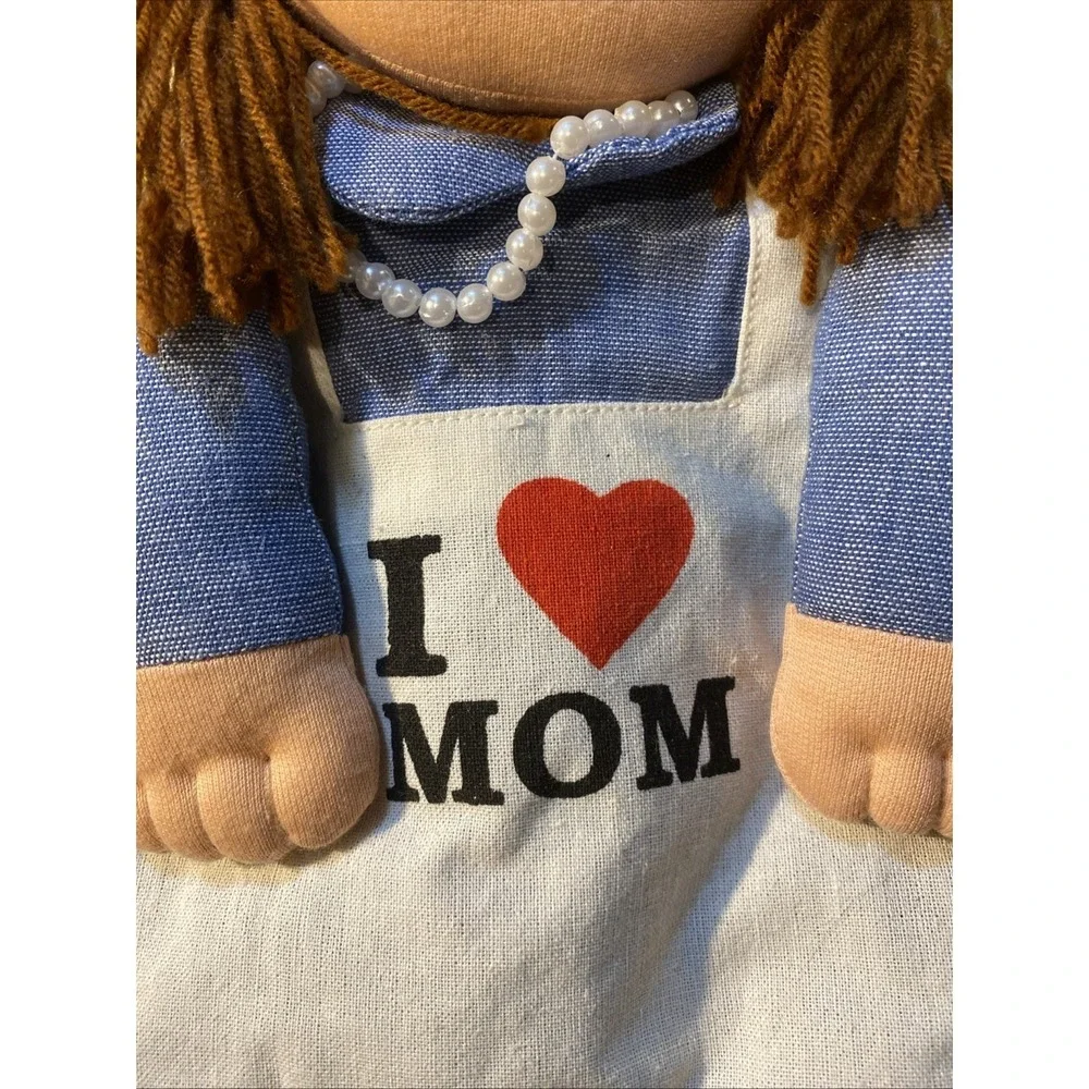 Hotmit Kit Kitchen Friends Oven Mit I Love Mom Yarn Hair 1994 Vintage‎ Gift Mom